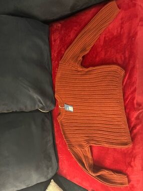 Target Burnt Orange Ribbed Knit Sweater